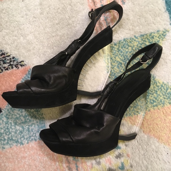 All Saints Spitalfields Lucite Wedge Sandals-Size 37 - Picture 11 of 16